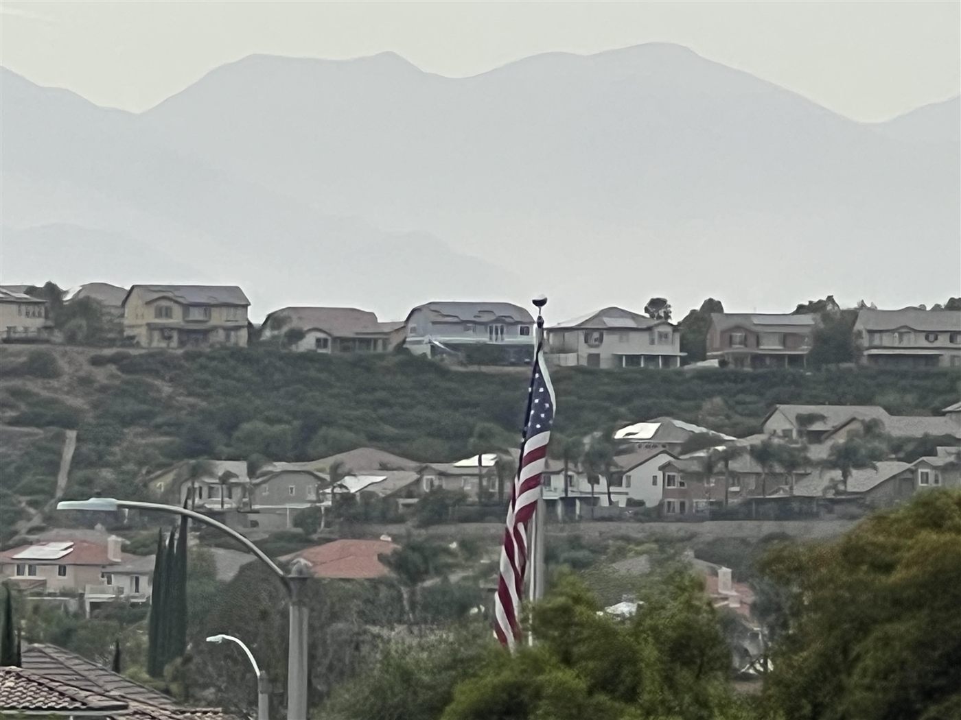 Residential neighborhood in the Inland Empire with mountain views